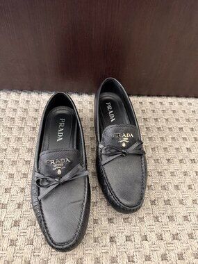 Prada Saffiano leather driving loafers
